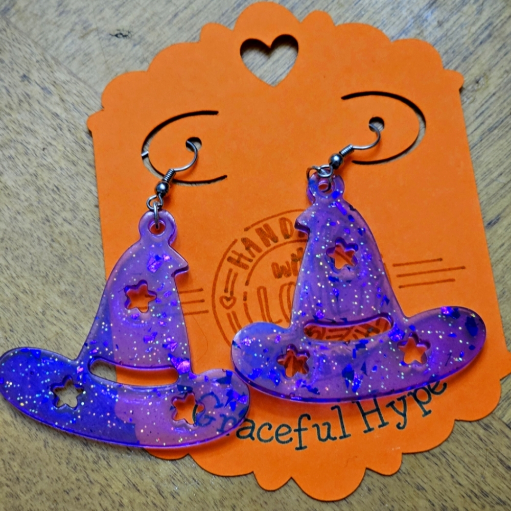 Witch hat earrings